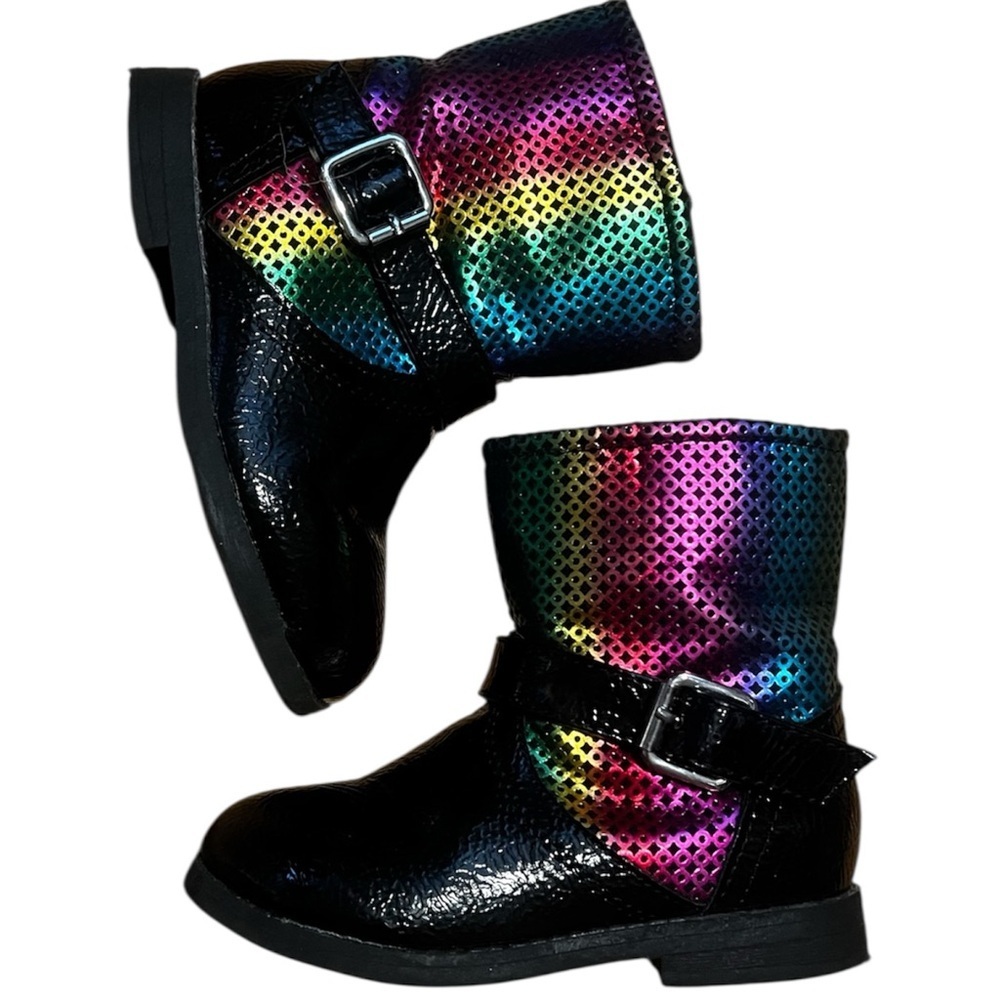 Okie Dokie Colorful Sequin Boots EUC 7